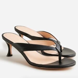 J. Crew Violetta Made-in-Italy Leather Thong Sandals Black